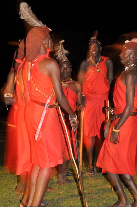 Maasai dancers before dinner
